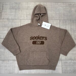 NWT Sisters And Seekers 99 Heavyweight Knit Hoodie in Soft Brown Medium